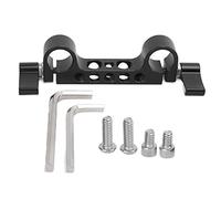 15mm Railblock Rod Clamp Holder Durable Aluminum Alloy CNC Anodized with 1/4 Inch and 3/8 Inch Thread for Camera Shoulder Rig DSLR Camera Rig Accessories Black