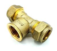 15mm x G1/2 Hembra x 15mm Tee Conexión Tubería Acoplador Compresión Latón