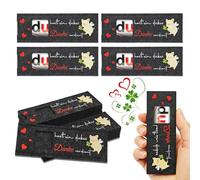 15pcs «Du hast ein dickes Danke » Regalo para Compañeros Equipo - Envoltura de Fieltro Negro para Chocolate - Regalo de Despedida para Empleados - Sin Chocolate
