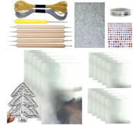 15Pcs Foil Paper Art Foils Sheet,DIY Gold/Silver Decorative Metal Sheet Embossing Tools,Metal Embossing Foil Sheets Kit with 2 Rolls Wire,Engraving Tools for Painting Gilding Crafting (Silver)