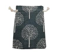 15pcs Gift Cotton Bag Jute Drawstring Pouch Burlap Bags Small Cotton Drawstring Bag Cotton Linen Candy Gift Bags Wedding Jewelry(Grey Tree,13x18cm)