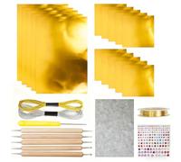 15Pcs Metal Embossing Foil Sheets, Christmas Decoration Art Craft Embossing Metal Foil Sheets, Ideal for DIY enthusiasts (gold)
