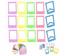 15pcs Mini Marco Polaroid+ 40pzas Pegatinas Álbum de Fotos 8,9 * 5,7 cm Mini Marco de Fotos Marco de Fotos de plástico para cámara instantánea Compatible con Instax Mini 11/Mini 9 etc.