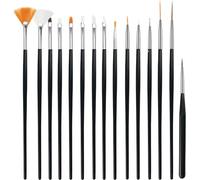 15pcs Pinceles Para Uñas, Pincel Acrílico de Gel Para Diseño de Arte de Uñas DIY, Nail Art Decoration