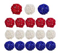 15pcs Red White And Blue Rattan Balls 4th Of July Decorations For Home DIY Vase Bowl Filler Ornament Wedding Table Deco Decoration Table Magic Wand Tabletop Figurines Sculptures Statues Diy Apartment
