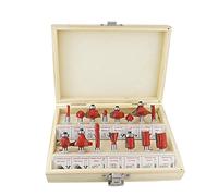15pcs / set fabricante de madera cortador de fresado 1/2 "1/4" Bit de enrutador de carburo de vástago para herramientas de grabado de carpintería Bits de enrutador de madera-_15pcs 6.35mm