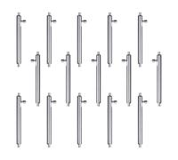 15pcs Uhrengurt Links Pins Anschluss Anschluss Fixed Edelstahl Ohrstange Watch Bolt Hand Reparaturwerkzeug Set Zubehör Edelstahlfeder stange, 20 mm.