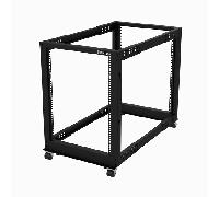 StarTech.com - Rack de Marco Abierto con Profundidad Ajustable de 4 Columnas 15U y 19 Pulgadas con Ruedas/Niveladores y Anillas