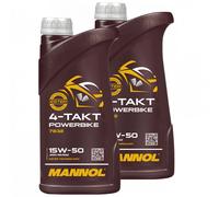 15W-50 Aceite Mannol 2x 1 Litro para Aprilia BMW Ducati Mz Triumph KTM Mv Agusta