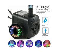 15w 800l/h Fountain Pump, Pond Pump, Fountain Pump, Garden Pump, Fountain Pump with 12 Leds