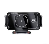 15W Carga Rápida Inalámbrico Coche Soporte de Teléfono de Sujeción Automática Soporte Giratorio para Camión Sedán Reino Unido (negro)
