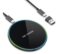 15W Cargador Inalambrico Carga Rapida para iPhone 16/15/14/13/12,Cargador Inalámbrico Rápido para Samsung Galaxy S25/S24 Ultra/23/S22/S21,Carregador Sem Fios Wireless Charger Base Carga Inalambrica