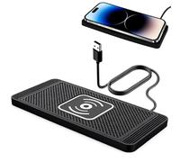 15W Cargador Inalámbrico Coche Cargador Inalambrico Coche con Almohadilla Antideslizante Carga Rápida Qi Compatible Universal para para iPhone17 16 15 14 13 12 11 Pro MAX Samsung S24 con USB 1m