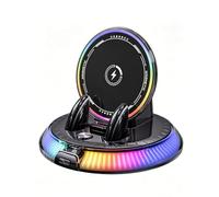 15W Cargador Inalámbrico Magnético para Coche, Cargador Coche mag Safe | Magnético Soporte Cargador Movil Coche con luminación RGB para iPhone Series 17 16 15 14 13 12