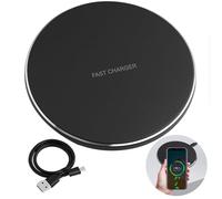 15W MAX Cargador Inalámbrico Rápido, Ultrafino Carga Wireless Charger, Disponible para Android y iOS