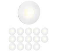 ledscom.de Lámpara de escalera/empotrable de pared FEX con 15 LED, para interior y exterior, redonda, 85 mm de diámetro, blanco cálido