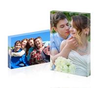 15x10cm Regalo Personalizado Placa de Foto en Acrílico Transparente. Cuadro foto, Placas Bloques Portafotos. Regalos Únicos para Familia, Amigos y Pareja. Perfecto para Cumpleaños, Aniversarios