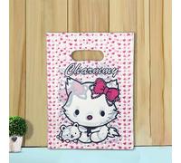 15x20cm Bolsa de joyería pequeña Patrón lindo Bolsa de plástico con asa Bolsas de regalo Galleta de caramelo Favor de fiesta Bolsa de embalaje 100 Unids/lote-8,15x20cm