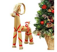 16.1-Inch Tall Swedish Straw-Woven Christmas Goat Yule Decoration | Straw Goat Swedish Tradition Decor,Tradition Decoration For Xmass Birthday Party Interior Outdoor Holiday Decor