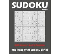 16×16 Sudoku - Hard Large Print: Deep Logic Challenges with One Grid Per Page (Large Print Sudoku Series)