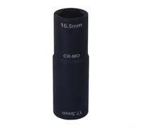 16,5 mm 17,5 mm tuerca de rueda Flip Socket 1/2 unidad delgada removedor de tuercas para tuercas peladas reparación de automóviles herramienta de cambio de neumáticos acabado negro