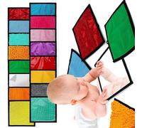 16 alfombrillas suaves para actividades de desarrollo para recién nacidos, con múltiples texturas sensoriales, lavables a máquina, diseño fácil de viajar, tapete de actividad para gatear