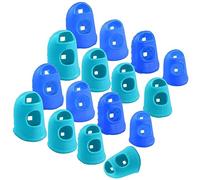 16 almohadillas para dedos, dedales de silicona de 4 tamaños, agarres para dedos, protectores de dedos para contar dinero, clasificación de papel, costura, tejer, tocar la guitarra (azul, azul cielo)