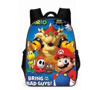 (16) Anime Super Mario Luigi Peach Bowser Koopa Yoshi Cosplay Disfraz Mochila Computadora Mochila Escolar