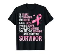 16 Años 192 Meses Luchando contra el Cáncer de Mama Contando Sobreviviente Camiseta