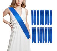 16 bandas de satén en blanco azul real para fiestas, bandas lisas para cumpleaños, regreso a casa, graduación, desfiles, bodas, despedidas de soltera, bricolaje, haz tu propia banda