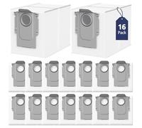 16 bolsas para aspiradora Roborock QV 35A/35S/Saros 10/10R/Qrevo Master | Para Qrevo Curv/Qrevo S5V/Q Revo/Qrevo S/Qrevo Pro/Qrevo Slim/Qrevo Edge/Qrevo MaxV/S8 MaxV Ultra Robot Aspirador Accesorios