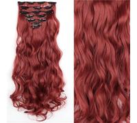 16 Clips Hair Extension Black Long Straight Natural Ombre Hairpiece For Women Hairstyle(Color-08)