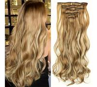 16 Clips Hair Extension Black Long Straight Natural Ombre Hairpiece For Women Hairstyle(Color 17)