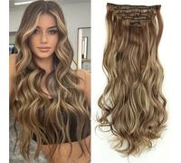 16 Clips Hair Extension Black Long Straight Natural Ombre Hairpiece For Women Hairstyle(Color 19)