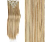 16 Clips Hair Extension Black Long Straight Natural Ombre Hairpiece For Women Hairstyle(Color 6)
