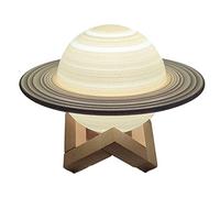 16 colores luz nocturna LED lámpara Saturno recargable lámpara Saturno luna USB luz nocturna LED con soporte madera para regalo