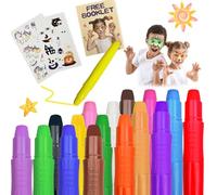 16 Colores Pinturas Cara Para Niños, Seguridad No TóXica Pintura Facial, Lavable, Crayones De Maquillaje Ideal Para Halloween, Cosplay Fiesta Y Party, Navidad, Pintura Corporal Embarazadas