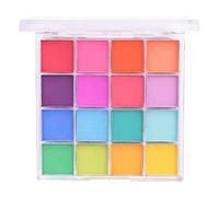 16 Colors In An Eye Shadow Palette With Color Combinations. Pigmented Makeup Palettes, Cosmetic Makeup. Set Of Natural And Neutral Eye Shadows For Makeup. (A)