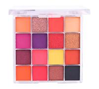 16 Colors In An Eye Shadow Palette With Color Combinations. Pigmented Makeup Palettes, Cosmetic Makeup. Set Of Natural And Neutral Eye Shadows For Makeup. (B)