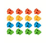 16 conectores para bloques de construcción de pista y grandes, , compatibles con vías de tren de madera y bloques de construcción de grandes para juego