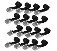 16 Correas de Amarre Kit de fijación, Correa de sujeción para Puerta de Bicicleta, Correas de Bloqueo para Coche, camión, Carga, con Hebilla de sujeción, para Transporte de Motocicleta, camión,