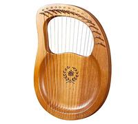 16 Cuerdas De Metal Lyre Arpa Con Símbolos Fonéticos Tallados, Caoba De Madera Maciza, Con Llave De Ajuste, Reemplace El Conjunto De Cadenas, Regalo For Los Amantes De La Música Principiante Adultos