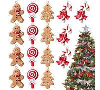 16 decoraciones para árboles de Navidad en 3D para fiestas clásicas para interiores y exteriores, fiestas, familia, hogar, festival, mujer y hombre