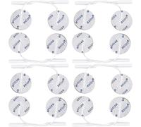 16 electrodos Redondos axion® de Ø 3,2 cm | Parches de Recambio para electroestimulador TENS Reutilizables y autoadhesivos con Conector Pin de 2 mm