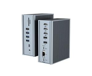 16 en 1 USB C Docking Station für M1/M2 MacBook Pro/Air, 3x10 Gbit/s Triple Pantalla Universal Docks (3*HDMI, 100W Cargo, Gigabit Ethernet, Audio, 10Gbps USB-A/C 3.1, SD/TF)