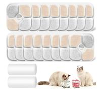 16 filtros Fuente Gatos de Repuesto y 2 mangueras para catit pixi 2.5L (43722/43717), Triple Filtro Filtro Fuente para Gatos, eliminación eficiente de impurezas y olores
