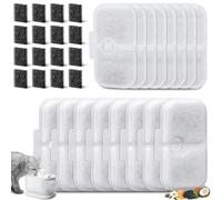 16 filtros para fuente de gato Petlibro PLWF105, PLWF115, PLWF005 con 16 filtros de esponja, triple sistema de filtro, filtro de repuesto con resina y carbón activo