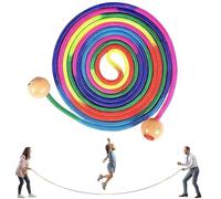 16 FT Cuerda De Salto Larga para Niños - Cuerda Double Dutch Ajustable con Mangos De Madera | Entrenamiento Grupal para Patio Escolar, Party Interior y Exterior