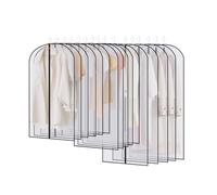 16 Fundas de Ropa, Transparente Fundas Ropa Armario de 60x120/100/80 cm, Bolsa Guardar Ropa Almacenaje Antipolvo para Traje, Vestidos, Camisas,Vestidos de Noche (Negro)