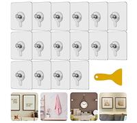 16 Ganchos Autoadhesivos Tornillos Adhesivos Desmontables, Clavos Colgantes Autoadhesivos, Clavos Adhesivo para Pared Fotos, Carteles y Marcos, Soportes para Baño Cocina